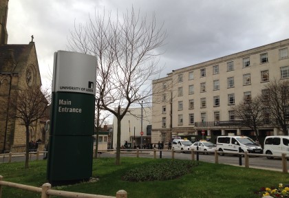 Directional signs on the campus are a frequent sight, as the University of Leeds is very large.